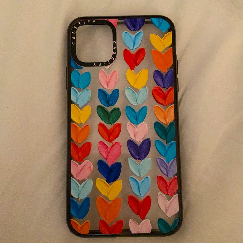 Clear Polka Daub Hearts Case